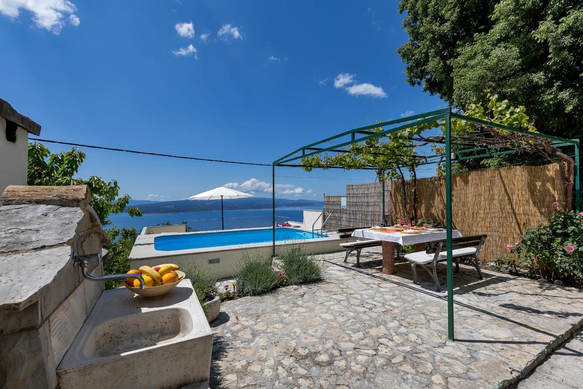 Holiday Home Marta With Heated Pool,Grill,Sea View Bast Exterior photo